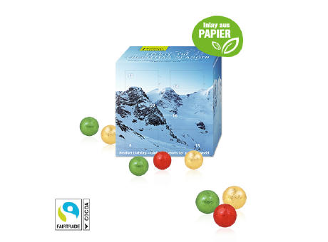 Adventskalender "Cube" mit Fairtrade® Schokolade mit Papier-Inlay Werbeartikel