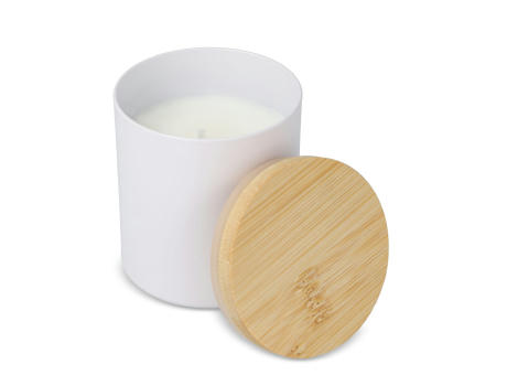 Bhakti-Duftkerze auf pflanzlicher Basis in recyceltem Aluminiumgefäß Werbeartikel