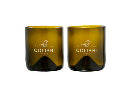 Rebottled® Short Tumbler 2-pack Trinkgläsern Werbeartikel