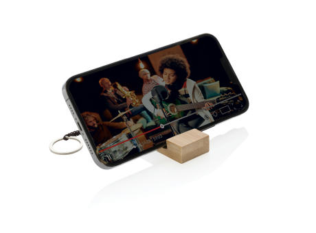 Standkey Bambus Schlüsselanhänger Telefonständer Werbeartikel