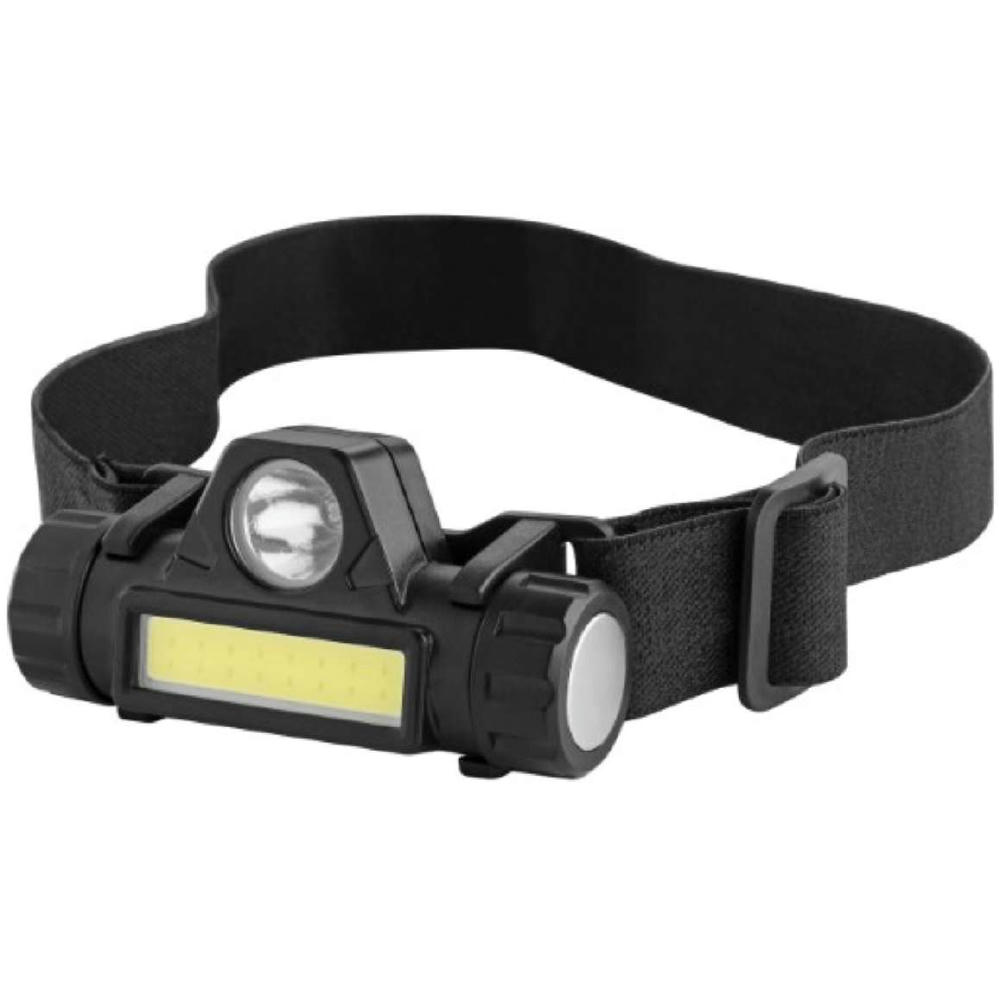 METMAXX Worklight ReChargeMulticompact als Kopflampe mit COB-Leiste und Spot – Arbeitsleuchte mit Logo