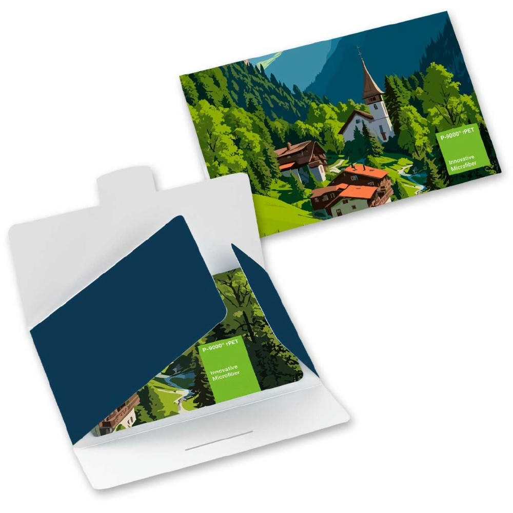 Product image POLYCLEAN rPET Displaytuch 18x18 cm im Papieretui, All-Inclusive-Paket Werbeartikel