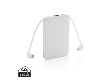 Product image 5.000 mAh Powerbank mit integriertem Kabel bedrucken