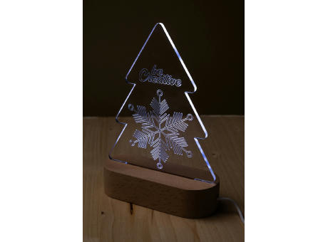 Weihnachtsbaum LED-Lichttrophäe Woodify Xmas Werbeartikel
