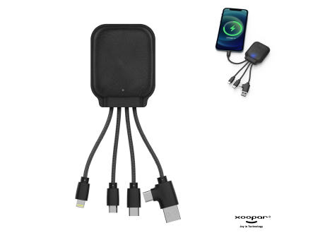 4001 | Xoopar Iné Gamma NFC Powerbank with Charging cables 3000mAh  bedrucken