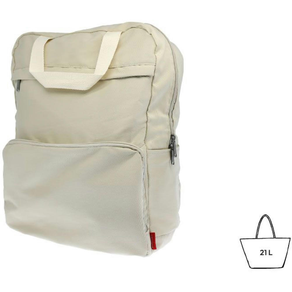 Product image Faltbarer Rucksack 'Cordoba', Polycotton beige Werbeartikel
