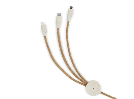  Cork 3 in 1 PD charging &amp; data cable Werbeartikel