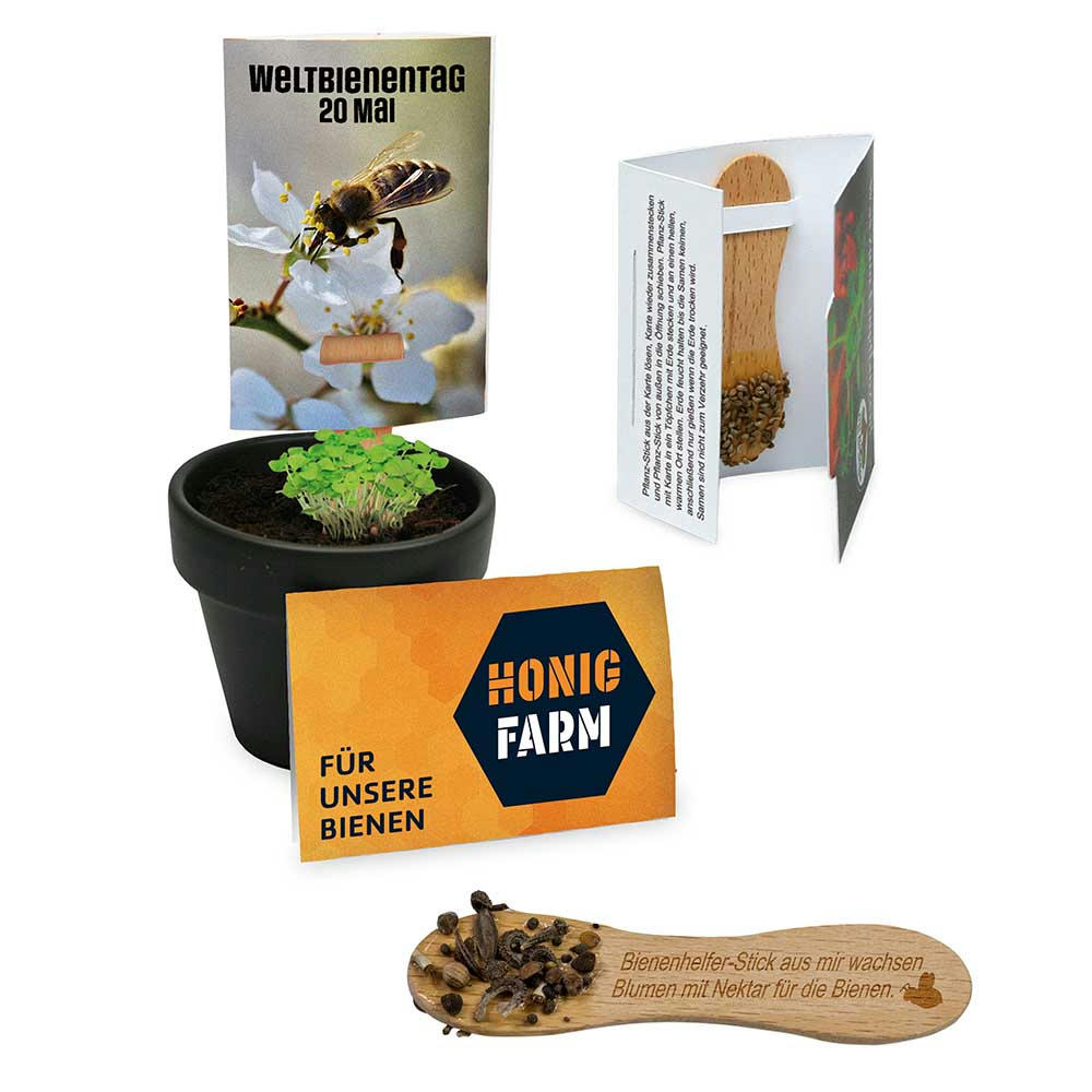 Product image Bienenhelfer-Stick mit Samen - mit Standardgravur Werbeartikel