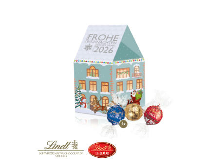 Product image 3D Präsent "Haus" mit Lindor Pralinés Werbeartikel