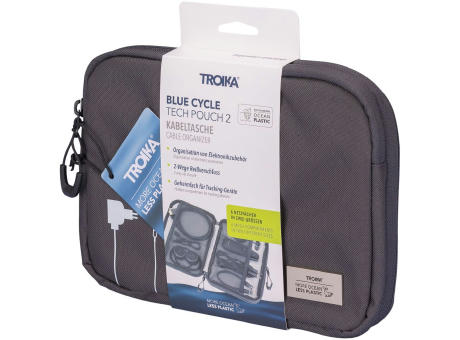 TROIKA Kabeltasche BLUE CYCLE TECH POUCH 2 Werbeartikel