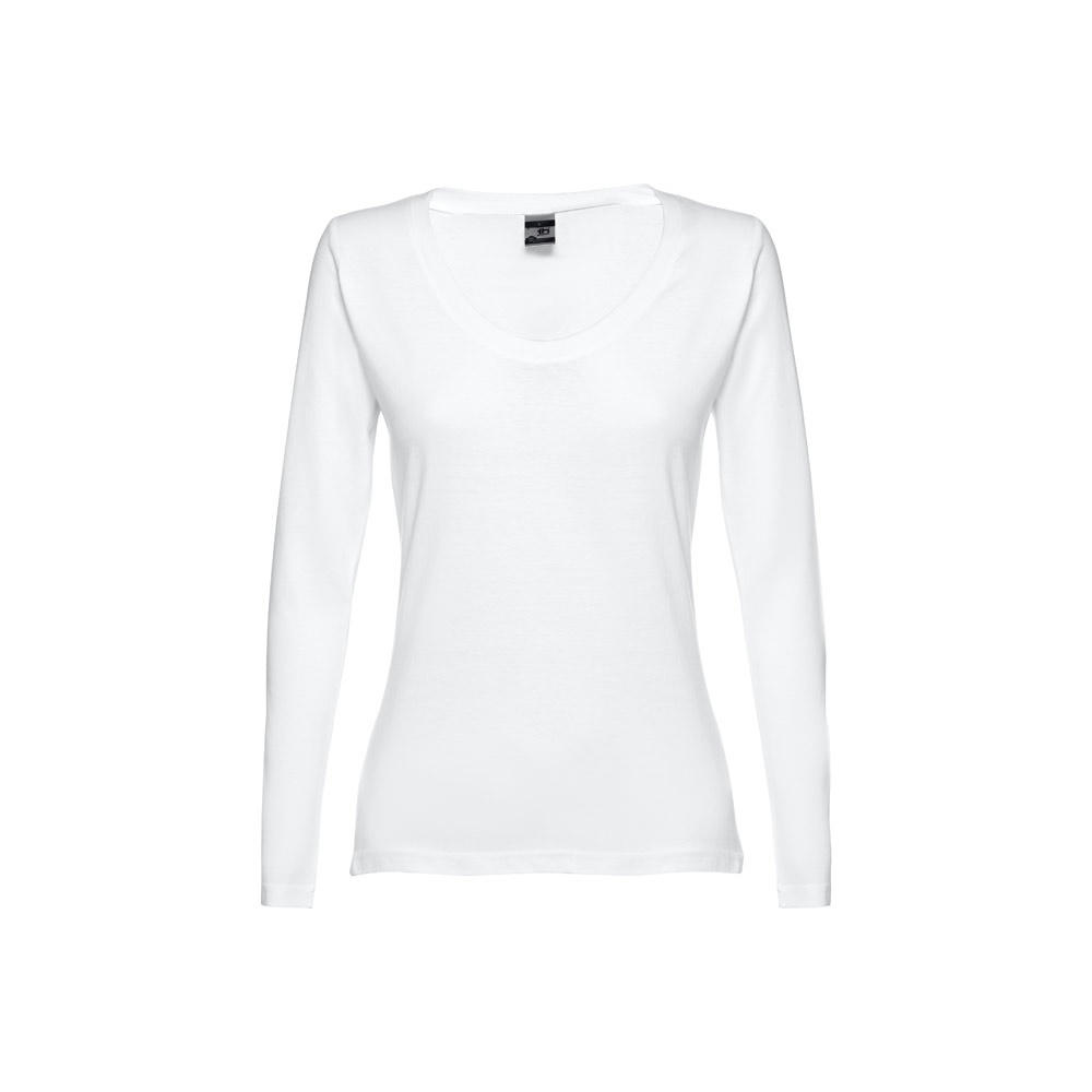 THC BUCHAREST WOMEN WH. Langärmeliges tailliertes T-Shirt für Frauen Werbeartikel