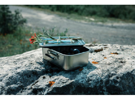 Auslaufsichere Lunchbox aus RCS recyceltem Stainless Steel Werbeartikel