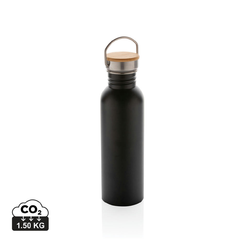 Product image Moderne Stainless-Steel Flasche mit Bambusdeckel Werbeartikel