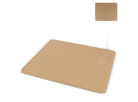 Mousepad mit kabellosem Ladegerät aus Recyclingpapier Werbeartikel