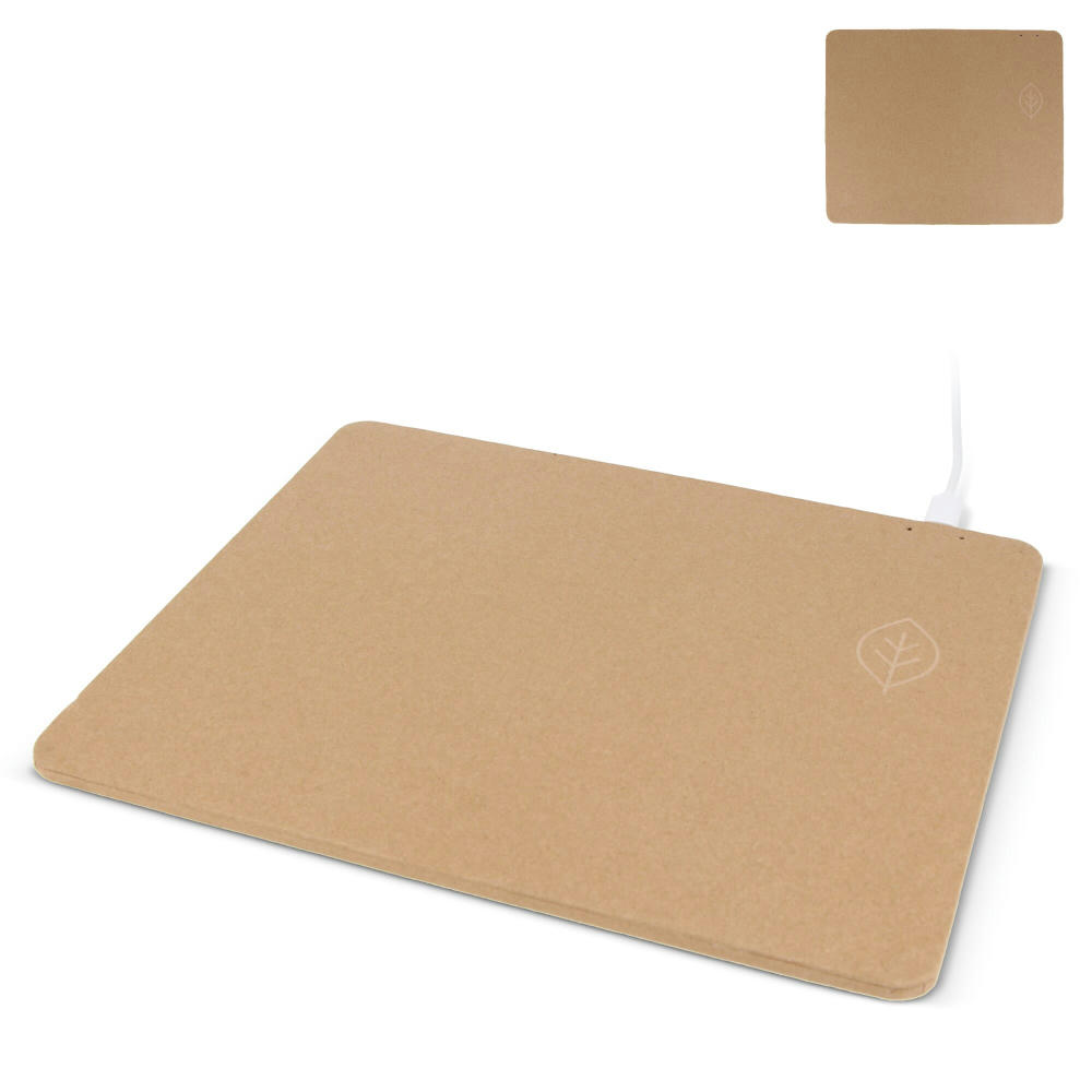 Product image Mousepad mit kabellosem Ladegerät aus Recyclingpapier Werbeartikel