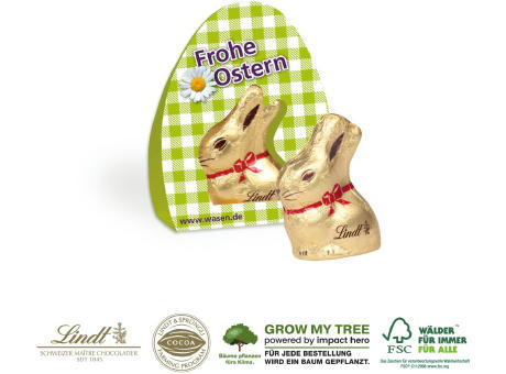 LINDT GOLDHASE, 10 g OSTERBOTEN Werbeartikel