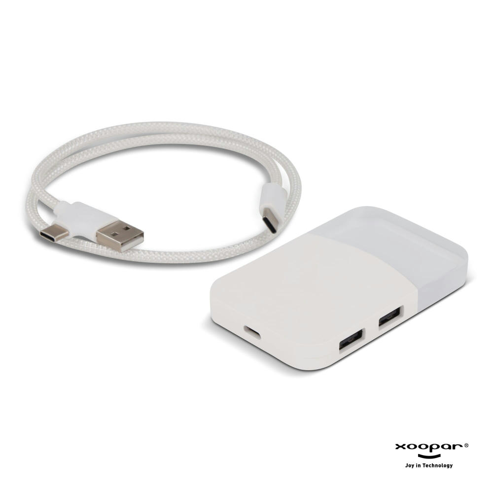 2598 | Xoopar iLo Mini Hub– 4 in 1 Adapter – USB 2.0 Data Transfer - Splitter Werbeartikel