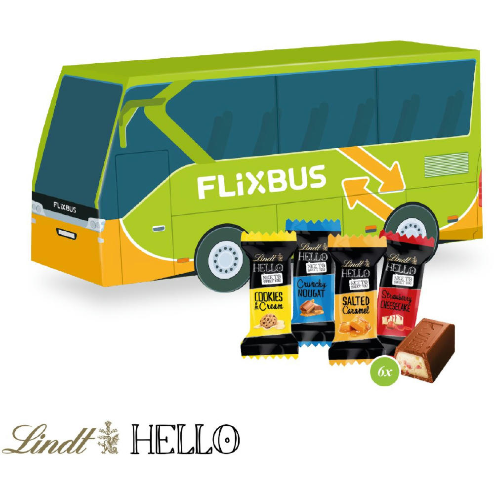 Product image 3D Präsent "Bus" mit Lindt HELLO Mini Werbeartikel