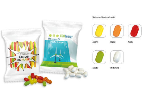 Product image Bunte Fruchtdragees Werbetüte, 5 g, Inhalt: Bunte Fruchtdragees Orange Werbeartikel