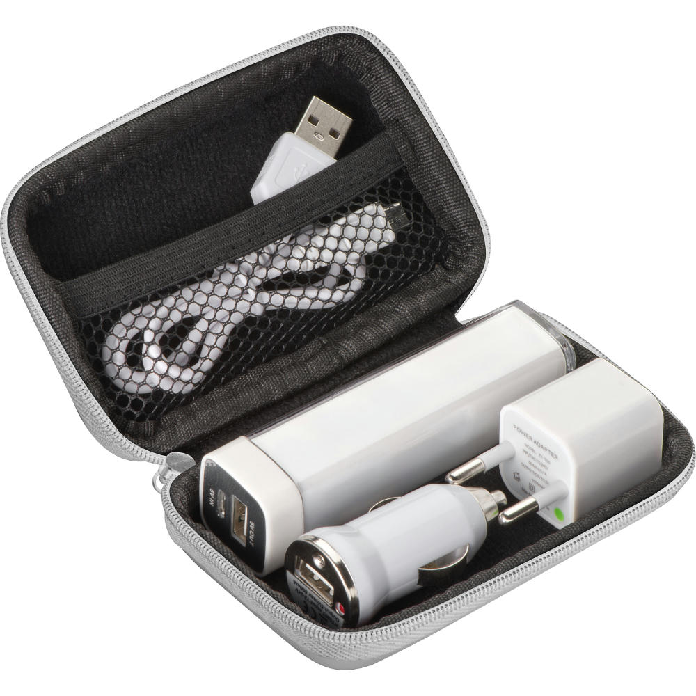 Product image Travel Set Powerbank, EU-Stecker und USB Ladegerät Werbeartikel
