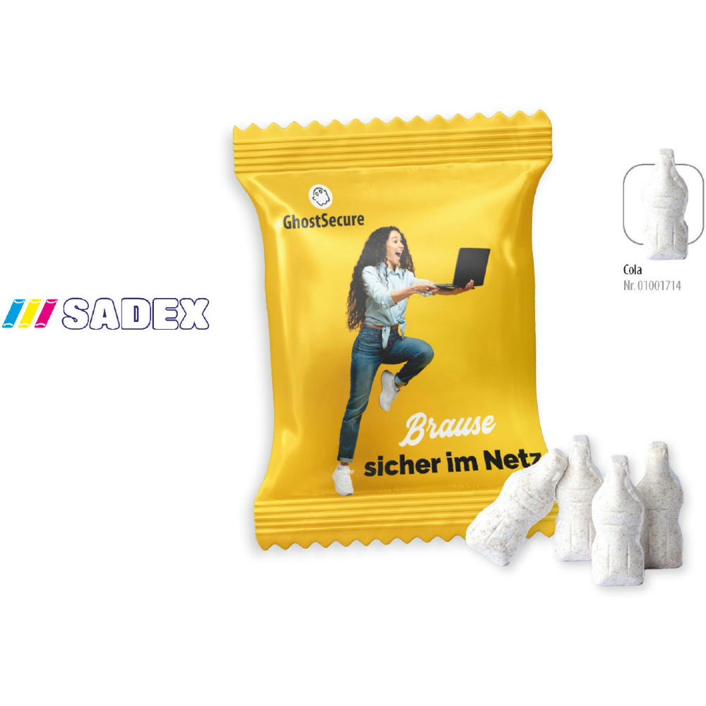 Product image SADEX Brause Fläschchen Werbetüte, 4 Stück, Inhalt: SADEX Brause Fläschchen Cola Werbeartikel