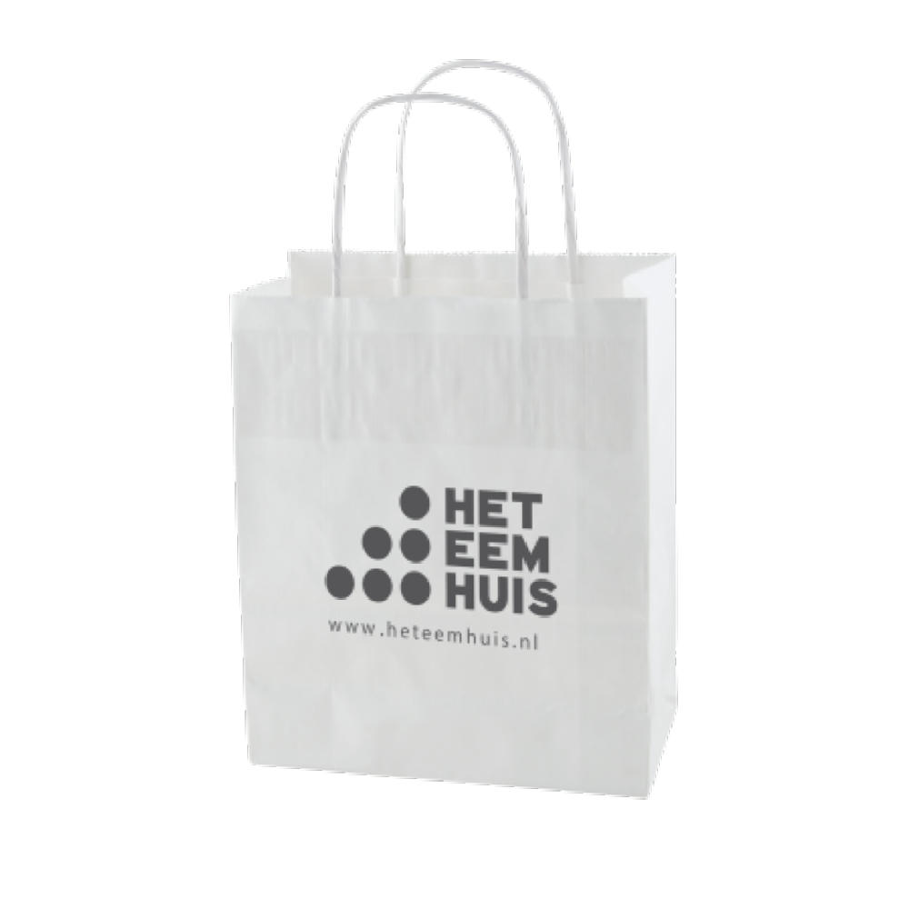 Product image Papiertasche weiß und braun 240x120x310 mm Werbeartikel