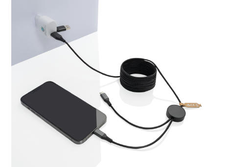 Terra 3 Meter 4-in-1-Kabel aus RCS recyceltem PET Werbeartikel