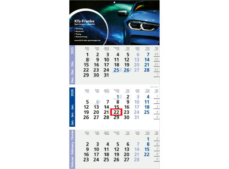 Product image 3-Monatskalender Logic 3 Post Bestseller (Einblatt) Werbeartikel
