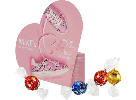 Konturen-Schachtel "Herz" mit Lindor Kugeln Werbeartikel