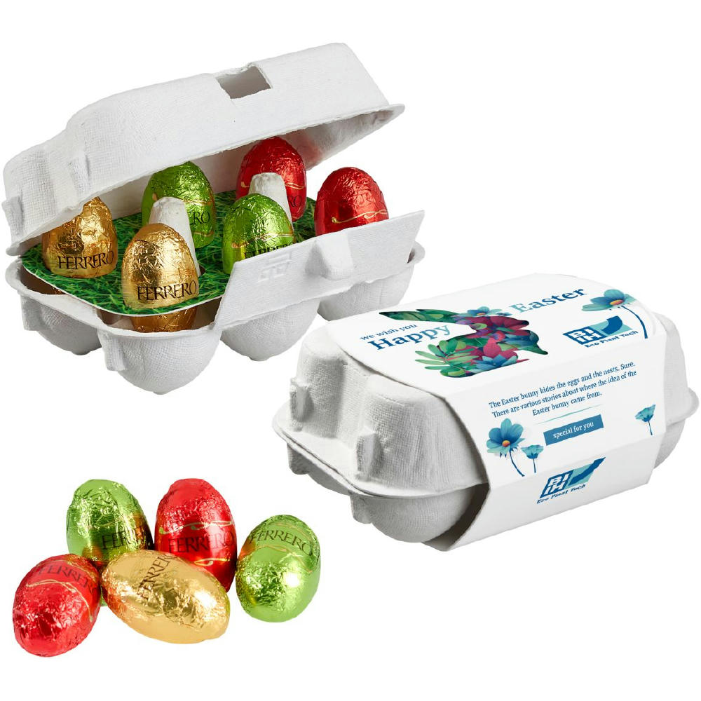 Product image 6er Ostereier-Karton mit Ferrero Küsschen Eiern Werbeartikel