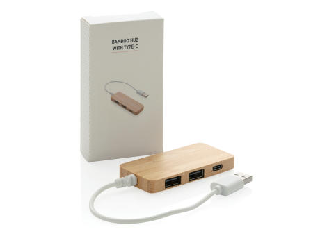 Bambus-Hub mit Type-C Werbeartikel