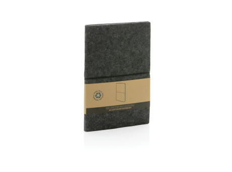 A5-Softcover-Notizbuch aus GRS zertifiert recyceltem Filz bedrucken