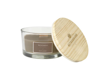 Wooosh Flame Scented Candle Dark Amber Werbeartikel