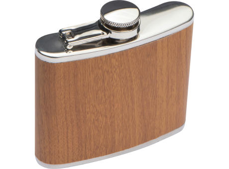 Product image Flachmann aus Edelstahl im Holzdesign Füllvermögen 170ml Werbeartikel