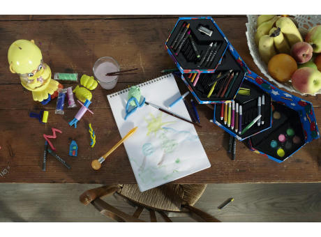 Kinderfarbbox aus Karton Kenji Werbeartikel