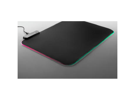 THORNE MOUSEPAD RGB. Gaming-Mauspad mit RGB-LED-Leuchten aus Polyester Werbeartikel