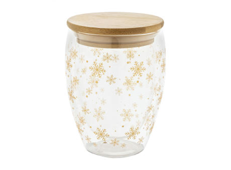 Weihnachts-Thermobecher aus Glas Bostro Werbeartikel