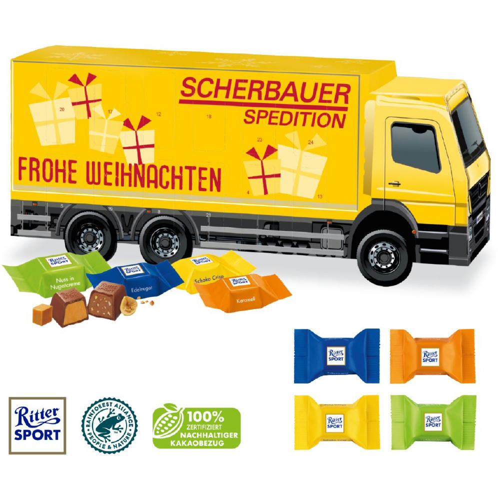 Product image 3D Adventskalender "LKW" mit Ritter SPORT Schokowürfel Werbeartikel