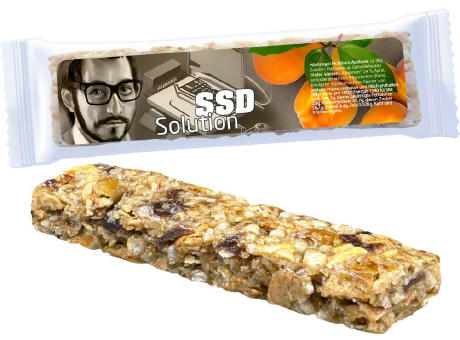 Product image Müsliriegel Multikorn-Aprikose, 30g, Express Flowpack mit Etikett Werbeartikel