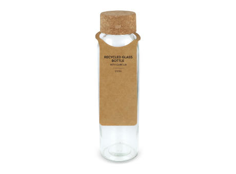 Product image Recycling-Glasflasche mit Korkdeckel 500ml bedrucken