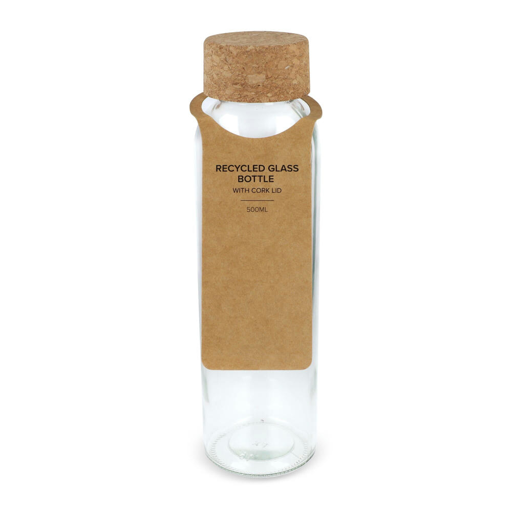 Product image Recycling-Glasflasche mit Korkdeckel 500ml Werbeartikel