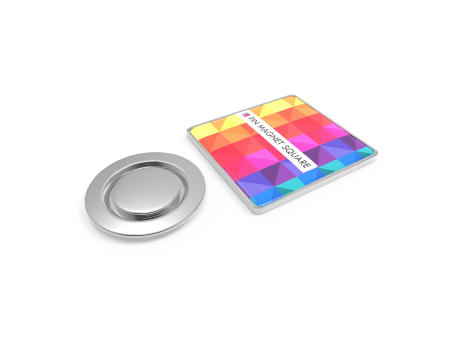 Pin Metal with magnet, Square Werbeartikel