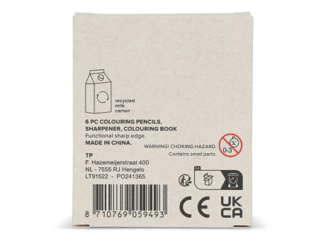 8-teiliges Malset in einer Schachtel aus recyceltem Milchkarton bedrucken