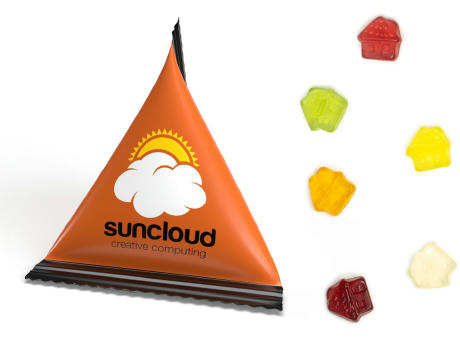Mini Tetraeder Fruchtgummi Werbeartikel