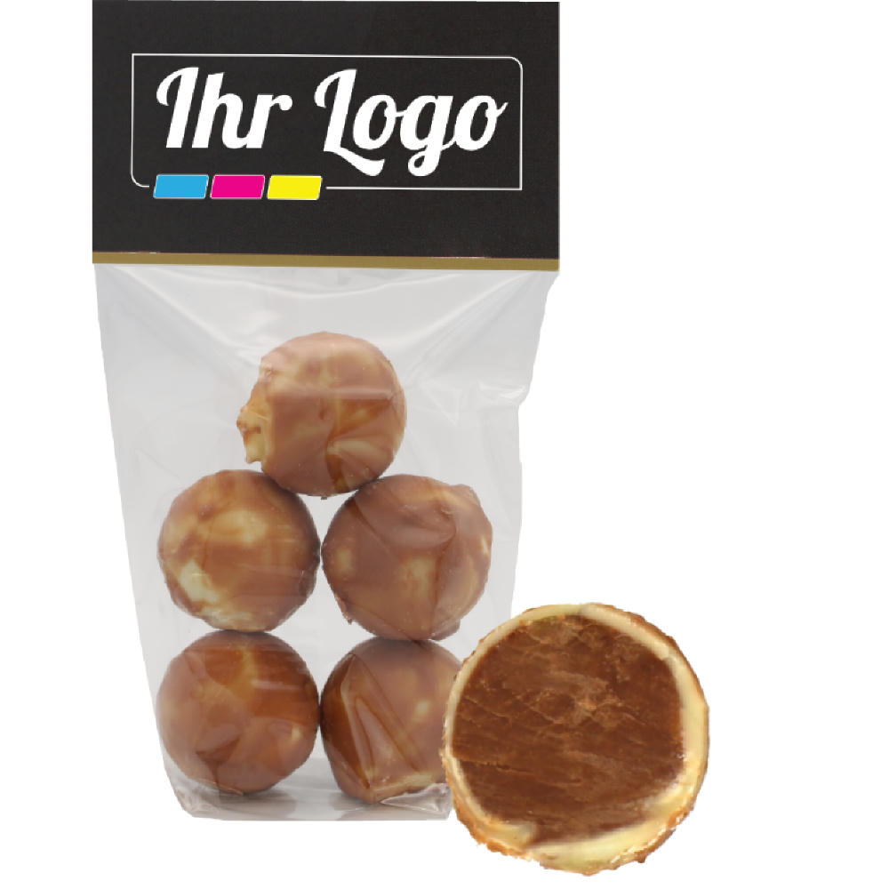 5er Confiseriepralinen Nougat mit Kundenheader  Werbeartikel
