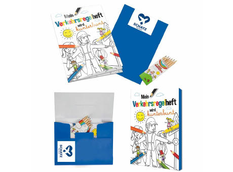 Malbuch / Mal-Set A6 - Verkehr - Malset neutral Werbeartikel