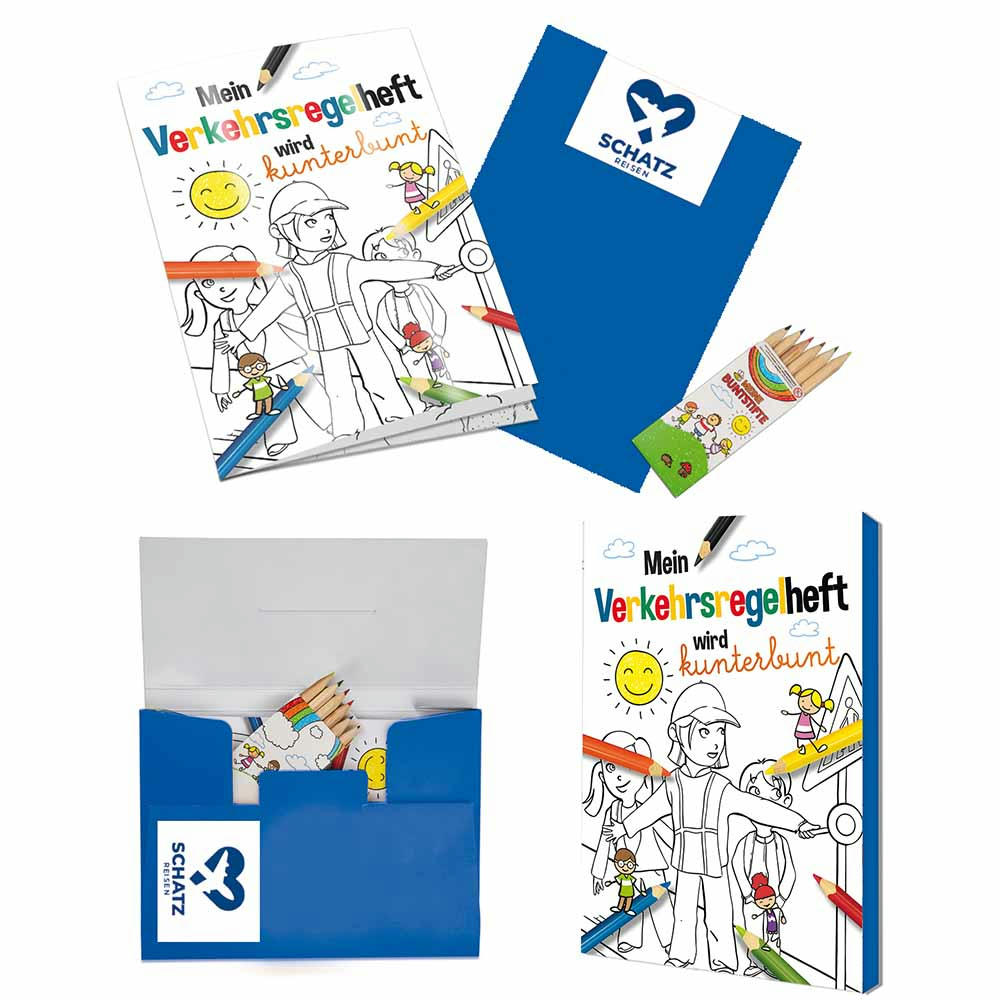 Product image Malbuch / Mal-Set A6 - Verkehr - Malset neutral Werbeartikel