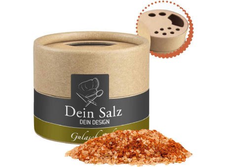 Gulasch Schaschlik Salz, ca. 55g, Kraftpapierstreuer Mini Werbeartikel