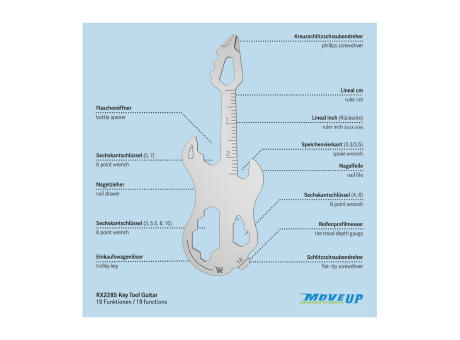 ROMINOX® Key Tool // Guitar - 19 functions (Gitarre) bedrucken