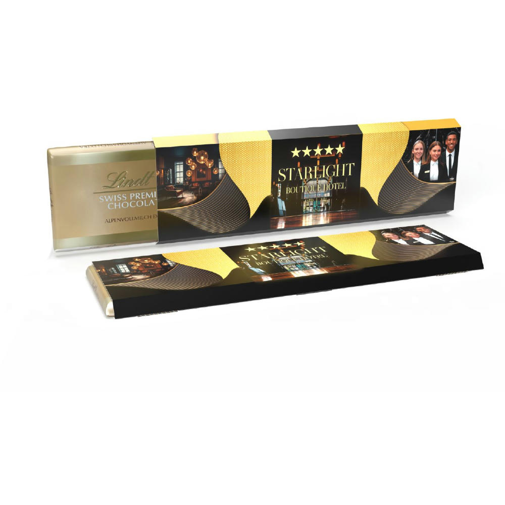 Product image Lindt Alpenvollmilch Extra Tafel im Werbeschuber Werbeartikel